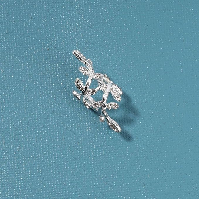 Boho Cz Leaf Ear Cuff Earrings