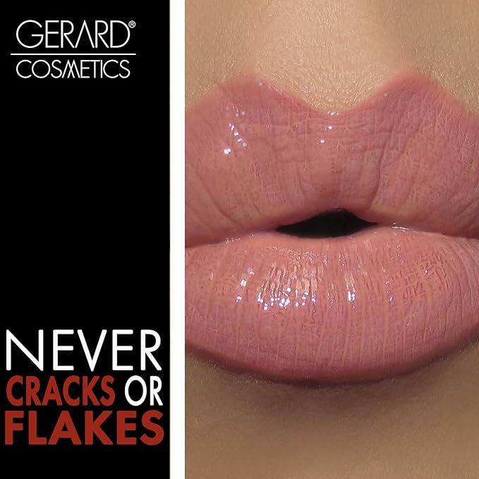 Gerard Cosmetics Color Your Smile Lip Gloss Nude | Super Pigmented Nude Lip Gloss with LED Light and Mirror | Shiny Finish | Hydrating Liquid Lip Color | Cruelty Free and Made in USA