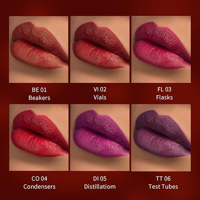 6pcs Liquid Lipsticks,Waterproof Lasting Lipstick Gift Set,High Pigment Lipsticks Professional Lip Stain Lip Gloss Lip Stain