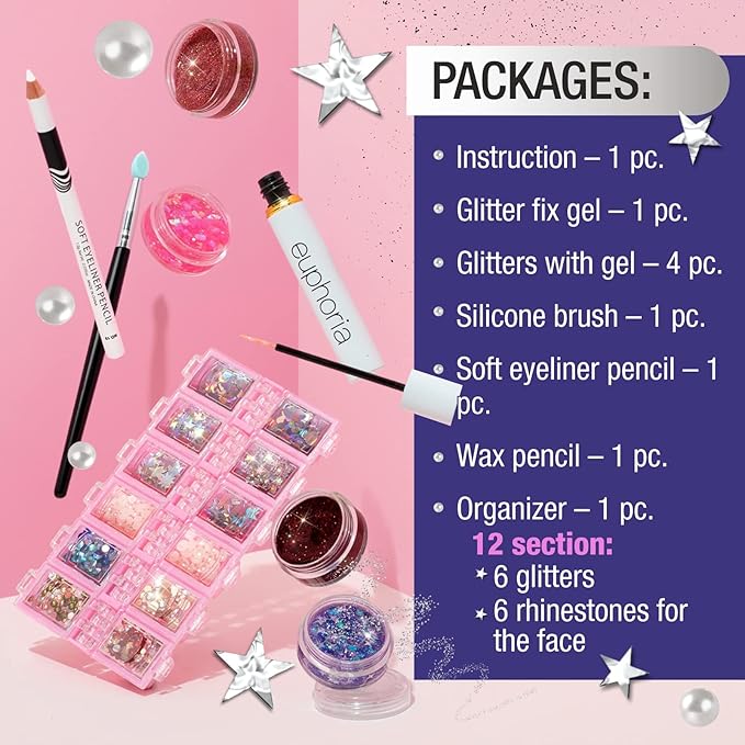 Euphoria makeup kit with glitter
