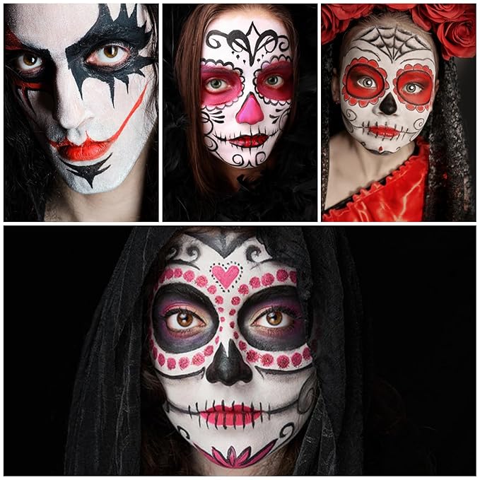 Clown Makeup Kit Black White Red Face Body