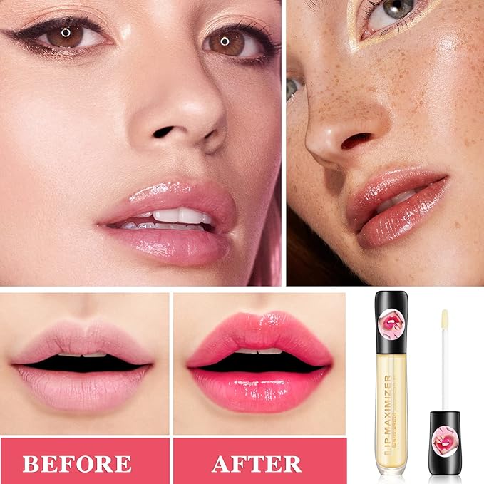 Lip Plumper Lip Gloss,Moisturizing Lip Oil Wrinkles