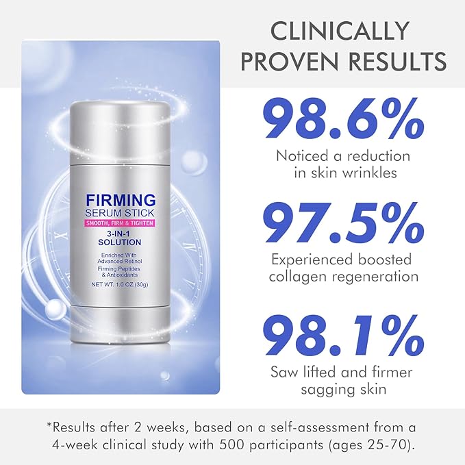Advanced Retinol Firming Serum Stick,Retinol Face Stick,3-in-1 Smooth,Tighten and Firm Face,Neck & Jawline, Reduces Wrinkles,Nourishing Anti Aging Repair Cream for All Skin Types,1.0 OZ.(30G)