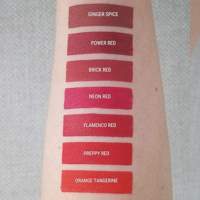 Aromi True Red Matte Liquid Lipstick, Retro Red Lip Color with Blue Undertones, Smudge Proof, Long Lasting, Vegan and Cruelty-free, Handmade (Flamenco Red)