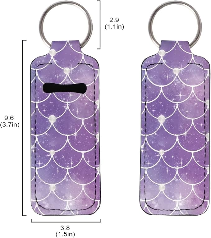 Purple Mermaid Scale Print Lip Balm Portable