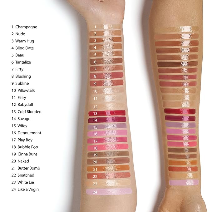 Ruby Kisses Lip Gloss Butter Bomb Gloss Non-Sticky Lip Gloss Vitamin E Natural Nude Lip Makeup - 7.8mL (0.26 US fl.oz) (Champagne)
