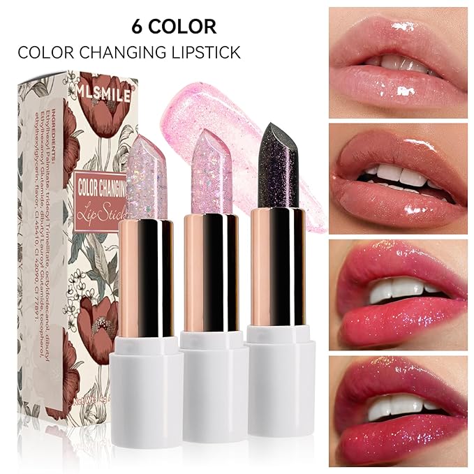 Purple Shimmer Lipstick,Ph Mood Magic Color Lipstick(5#)