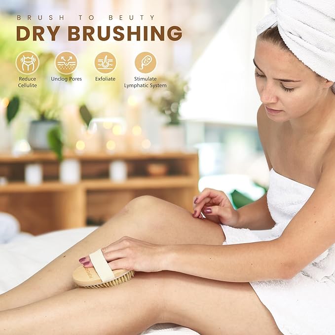 Popchose dry brushing body brush,
