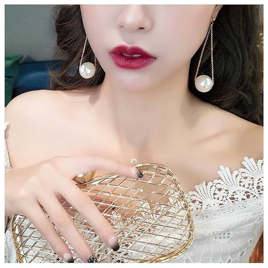 Vintage Pearl Earrings Long Pearl Stud