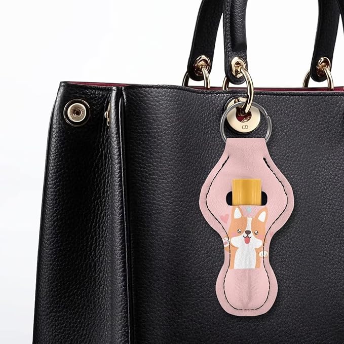 Chapstick Holder Keychain for Lipstick Lip Girls