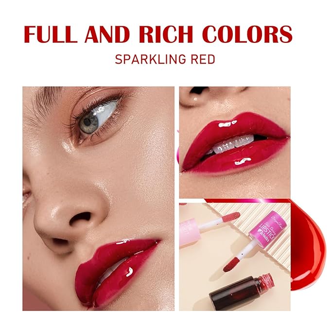6 Colors Lip Tint Stain Mini Liquid Lipstick,Korean Velvet Lip Gloss Moisturizing,Multi-use Lip and Cheek Tint,Natural Waterproof&Long lasting Non-Stick Cup Lightweight Vivid Color,Pink