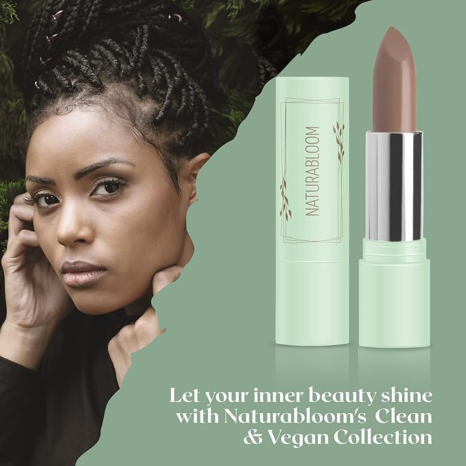 Vegan Lipstick (Hazel) - Sensational One-Stroke Long Lasting Lipstick from Natural Oils & Butters Full-Coverage Lip Color with Shea Butter & Coconut Extact - Premium Hydrating Lipsticks