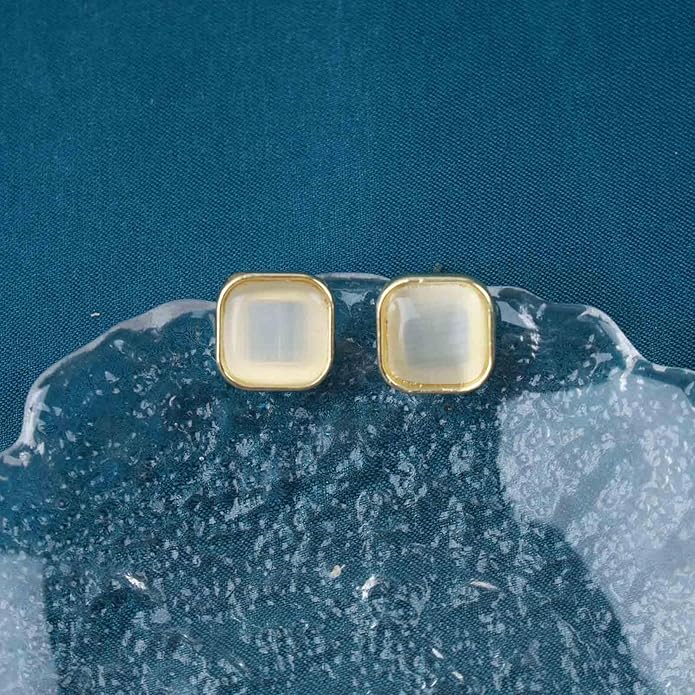 Vintage Square Opal Earrings Opal Square