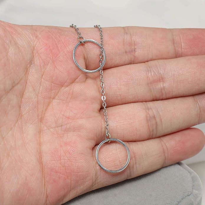 Creative Y-shaped Necklace Hollow Ring Necklace Chain Jewelry