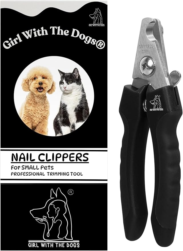 Pet nail clippers by girl