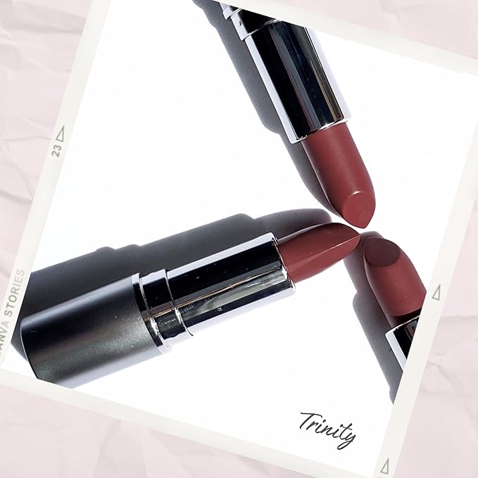 Honeybee Gardens Truly Natural Long Lasting Lipstick, Trinity, Rose/Mauve, Naturally Hydrating & Nourishing, Vegan, Gluten-Free & Cruelty-Free, 0.13 oz / 3.8 g