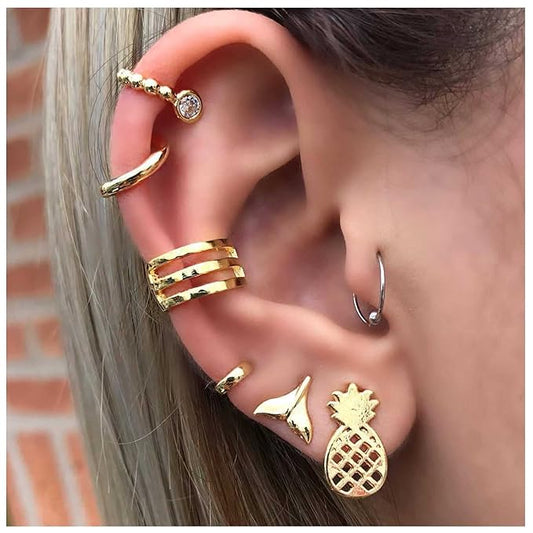 Bohemia Pineapple Mermaid Tail Studs Earrings