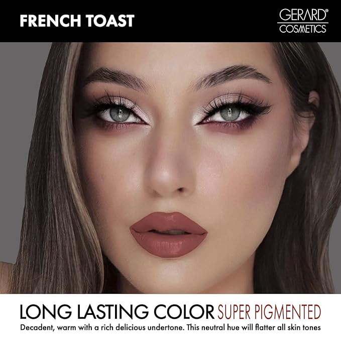 Gerard Cosmetics Lipstick French Toast | Warm Nude Lipstick with Comfort Matte Finish | Highly Pigmented, Smooth Formula with Hydrating Ingredients | Cruelty Free & Made in USA