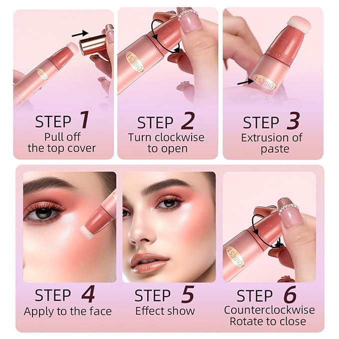 Liquid Blush Beauty Wand Matte Cream Blush Stick Nude Orange)