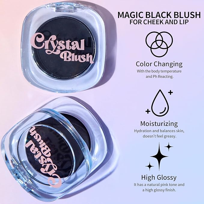 KYDA Black Cream Blush, Color Changing Tint, Magic Up Blush
