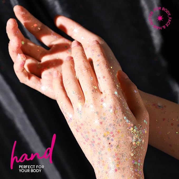 Teenitor Body Glitter, Face Glitter, White Glitter, /2.8oz Kids 80g