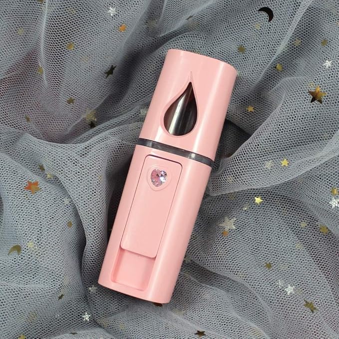2 Pieces Handy Nano Mist Sprayer Portable Nano Facial Mister Face Steamer Atomization Mini Eyelash Extensions USB Rechargeable Moisturizing & Hydration for Skin Care (2 Pink)