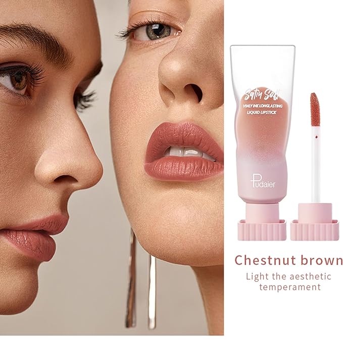 DIARO Lip Gloss, Lip Gloss Oil Matte Liquid Long Lasting High Impact Color,Non-Stick Cup Not Fade Waterproof Lip Gloss 24 Hours Women Matte Lip Stick -Cool Lip Feeling