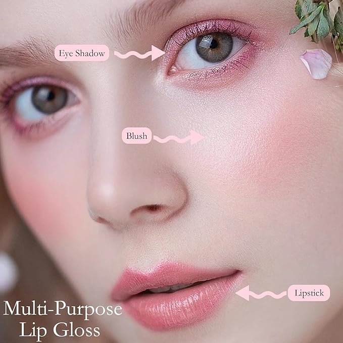 6 Colors Lip Tint Stain Set, Korean Lip Gloss Plumping Lip Tint Moisturizing Watery Mini Liquid Lipstick, Multi-use Lip and Cheek Tint, Long Lasting,Non-Stick Cup Lip Makeup