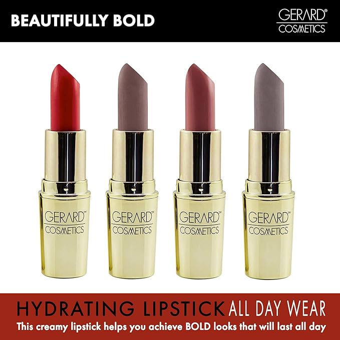 Gerard Cosmetics Lipstick Mystic Moon | Grey Mauve Lipstick with Luxe Satin Finish | Highly Pigmented, Smooth Formula with Hydrating Ingredients | Long Lasting | Cruelty Free & Made in USA