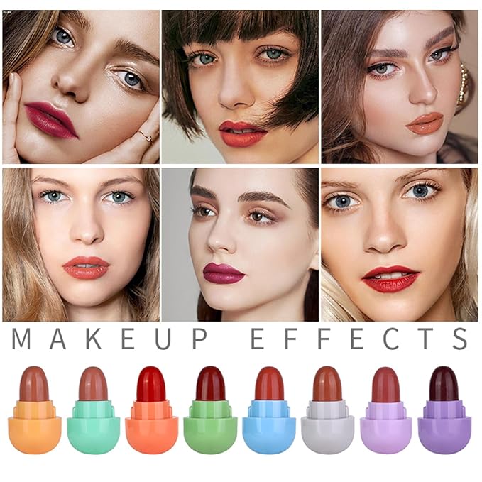 8 Colors Mini Matte Lipstick Set, Lipstick Capsules, Mini Capsule Tubes,Waterproof, Long Lasting, 24 Hour Wear, Cute Mini Lipstick for Girls and Women