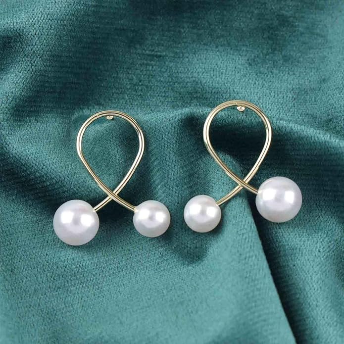 Vintage Pearl Drop Earrings Gold Pearl