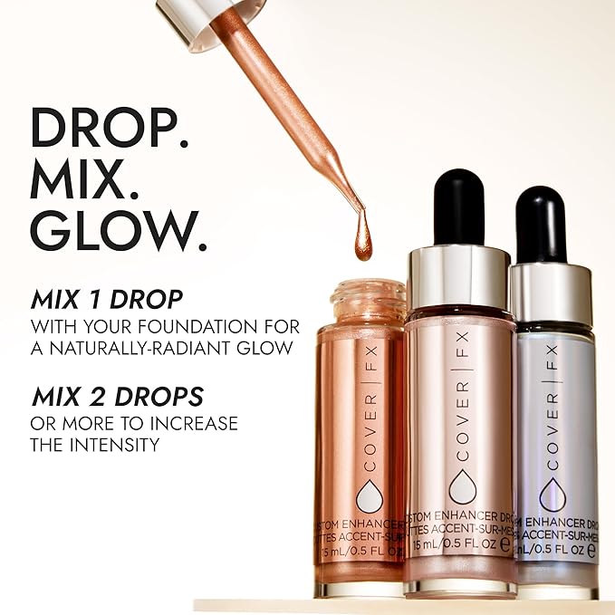 COVER FX Custom Enhancer Drops - Rose Gold: Liquid Highlighter 15mL