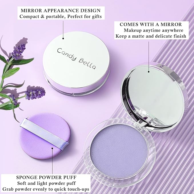 Chillab Lavender Matte Powder, Oil Control Face Pressed Cruelty Free