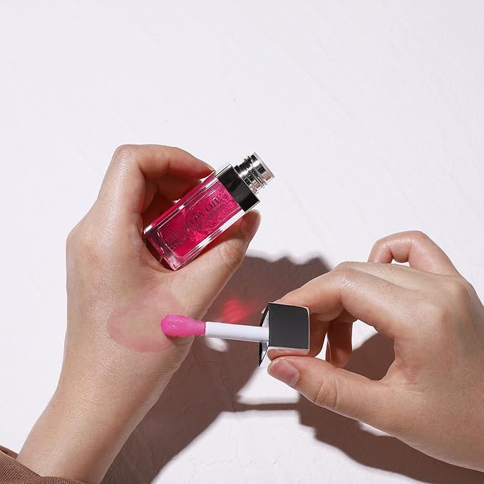 2 PCS Plumping Lip Glow Oil(CHERRY), Clear Tinted Lip Gloss Set, Moisturize Nourish and Enhance Your Lips with a Natural Long-Lasting Shine - Perfect for Any Occasion