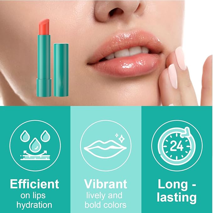 4Pcs Lip Tint Hydrating,Natural Ingredients Watery Lip Gloss,Hydrating Tinted Lip Balm, Long-lasting Powerful Moisturizing Lipstick for Women and Girls (4Pcs, A)