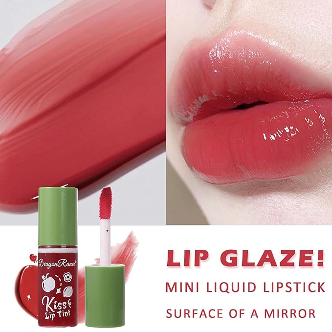 6 Colors Lip Stain Mini Liquid Lipstick,Korean Lip Gloss Moisturizing Lip Tint Makeup, Multi-use Lip and Cheek Tint, Long lasting Non-Stick Cup Lightweight, Vivid Color