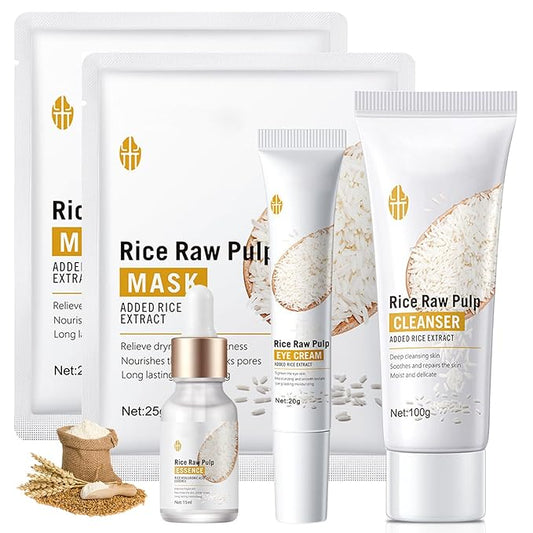 Rice Skin Care Sets, 5Pcs Face Hydrating