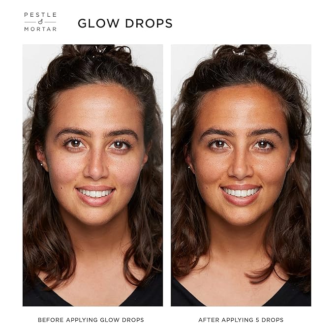 Pestle & Mortar Glow Drops - Sunless Self-Tan with Hyaluronic Acid. Customisable Self Tanner- For Men & Women,15ml
