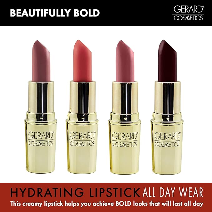 Gerard Cosmetics Lipstick Vintage Rose | Rose Mauve Lipstick with Luxe Satin Finish | Highly Pigmented, Smooth Formula with Hydrating Ingredients | Long Lasting | Cruelty Free & Made in USA