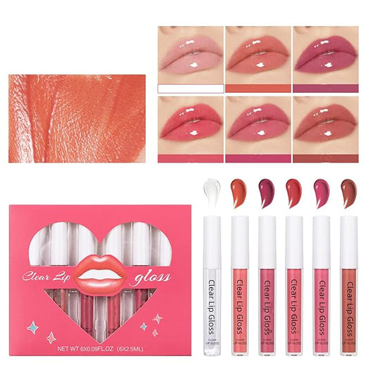 Hydrating Lip Gloss Set 6 Colors Moisturizing Glossy Hydrating