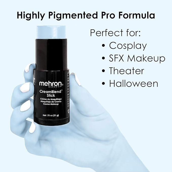 Mehron Makeup CreamBlend Stick | Face Paint, Body (Pastel Blue) 75 oz
