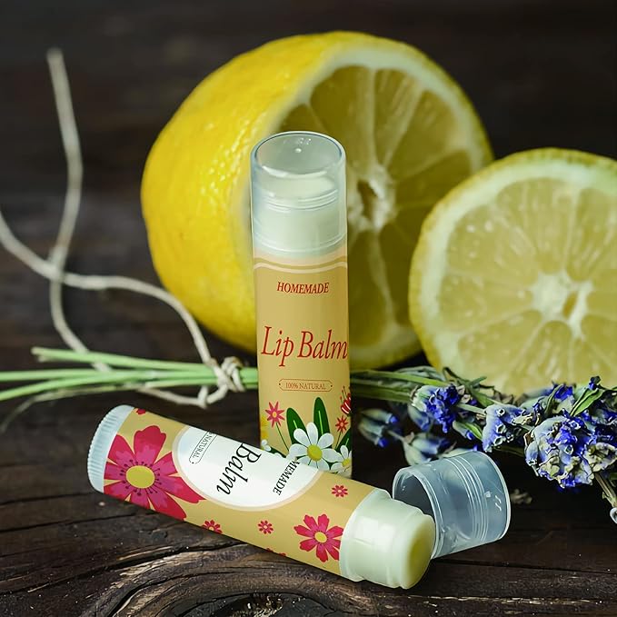 CRASPIRE Lip Balm Labels 80pcs Homemade Yellow)