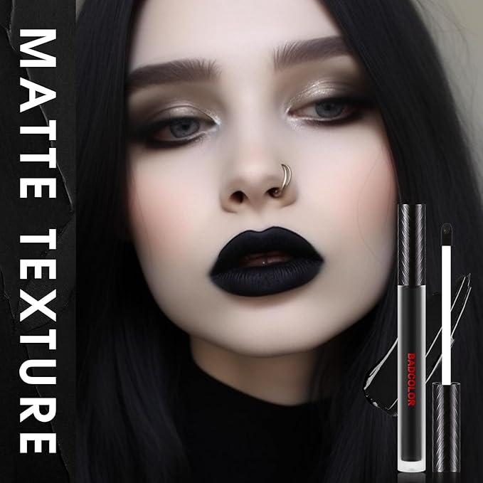 3 Colors Matte Liquid Lipstick Set, Black Blue Lipstick