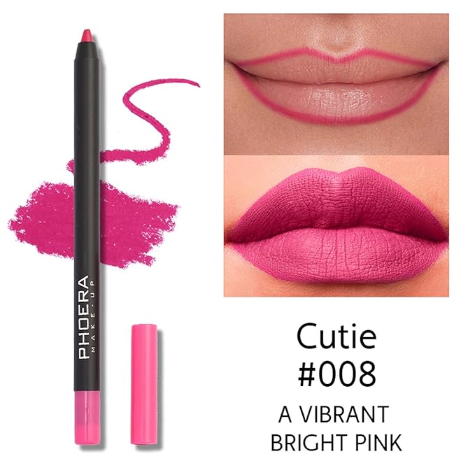 MAEPEOR Matte Lipliner and Eyeliner Kit 3 PCS Smoothly Creamy Lipliner and Eyeliner Pen Set for Daily Wear (3PCS Kit 4)