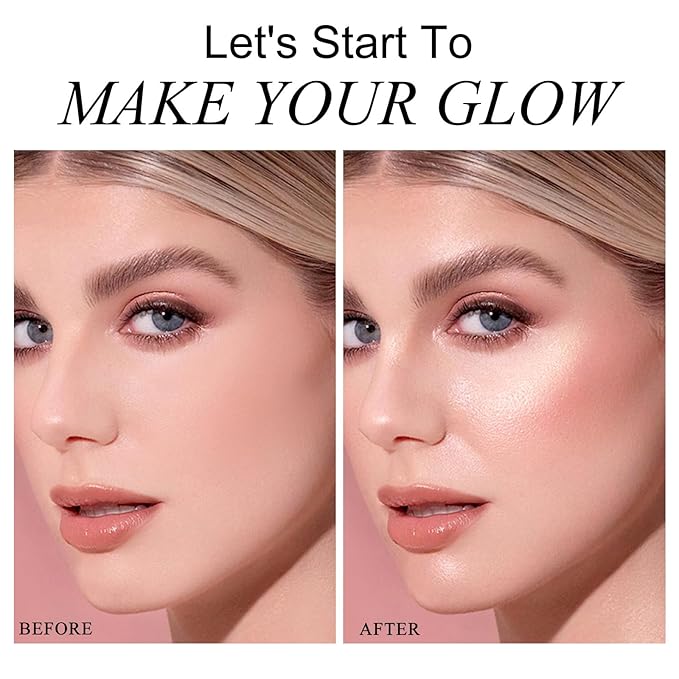 KYDA Face Highlighter Palette, High Glossy Face Illuminator Highlighter Makeup-PEARL