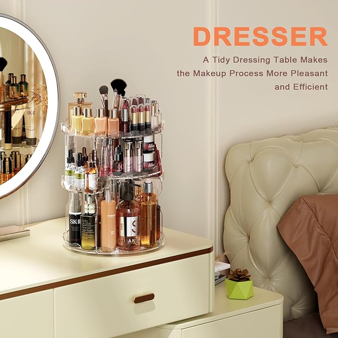 Rotating makeup organizer, 360 spinning