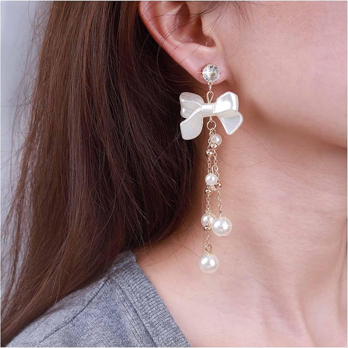 Vintage Crystal Pearl Drop Earrings Pearl