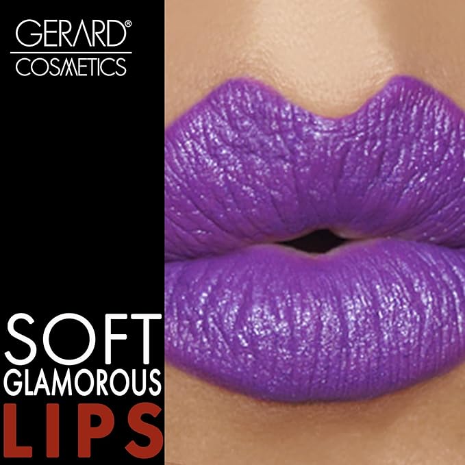 Gerard Cosmetics Lipstick Grape Soda | Purple Lipstick with Comfort Matte Finish | Highly Pigmented, Smooth Formula with Hydrating Ingredients | Cruelty & Made in USA