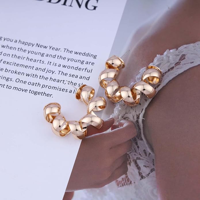 Vintage Exaggerated Irregular Circle Earrings Twist