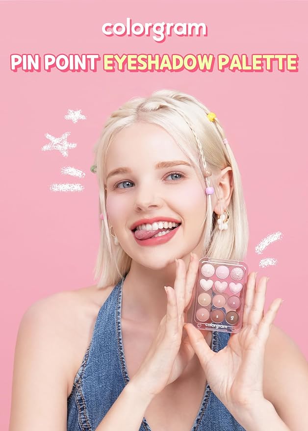 COLORGRAM Pin Point Eyeshadow Palette 04 Bright+Cool |